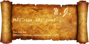 Mánya József névjegykártya